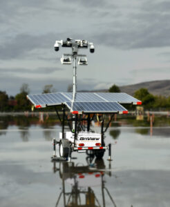 Solar Powered Security Trailers in construction site