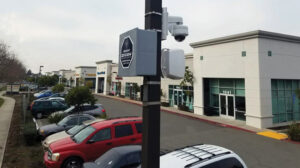 Crime deterrent system in a shopping center's parking lot