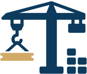Construction crane icon representing OnView security solutions for active construction and development sites.