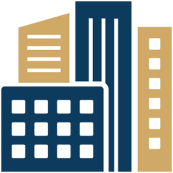 Retail building icon representing OnView security solutions for retail properties and multi-location portfolios.
